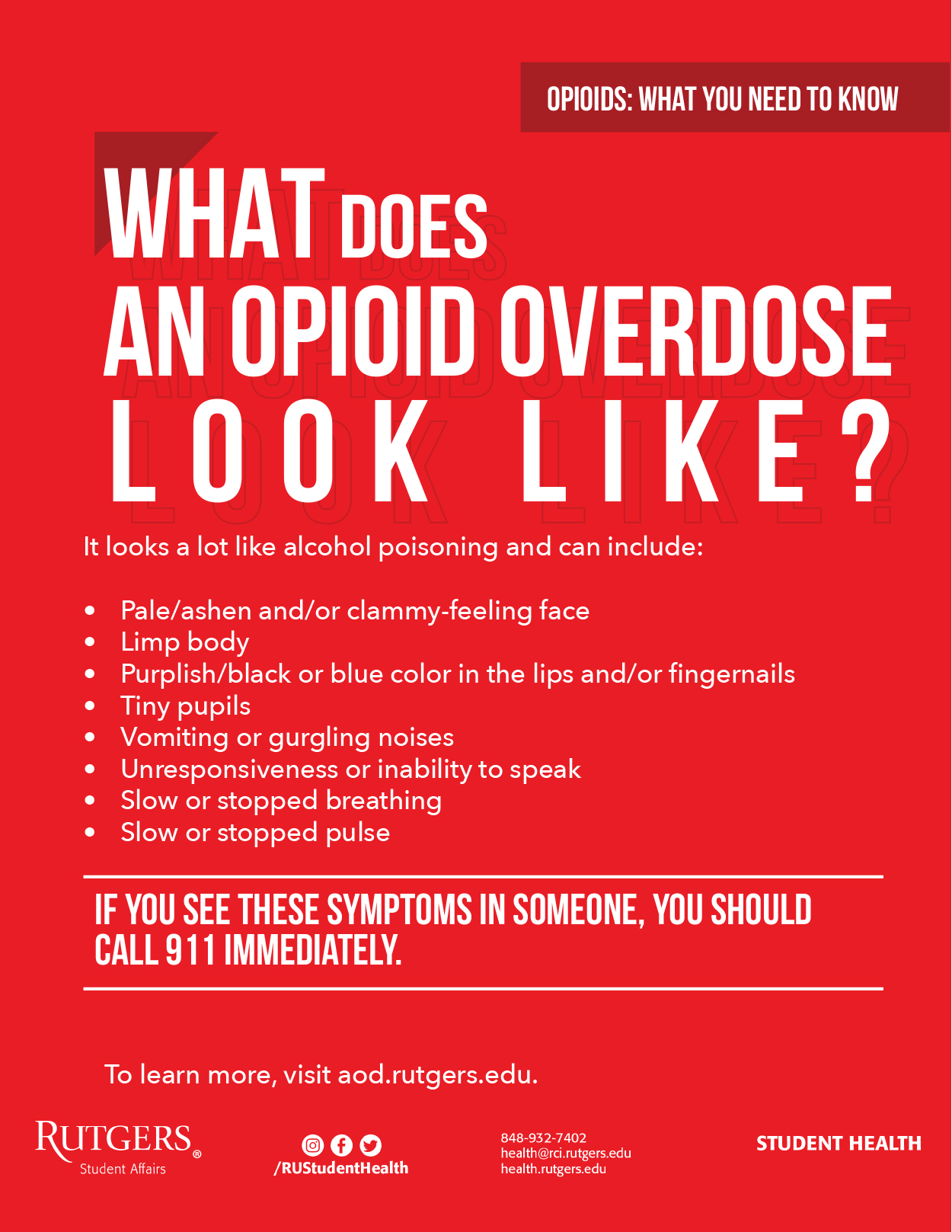 What does opioid overdose look like?